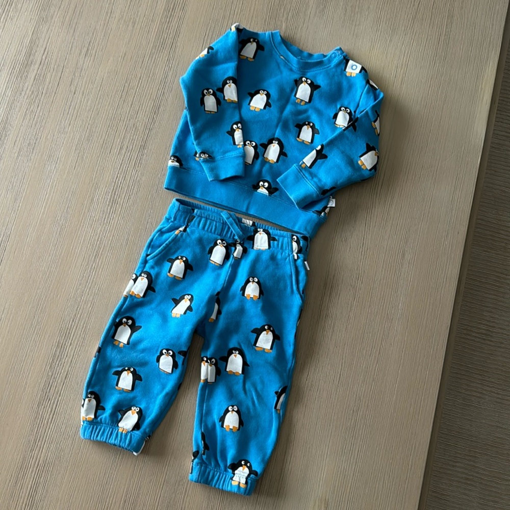 Baby Stella McCartney Penguin print joggers and sweatshirt